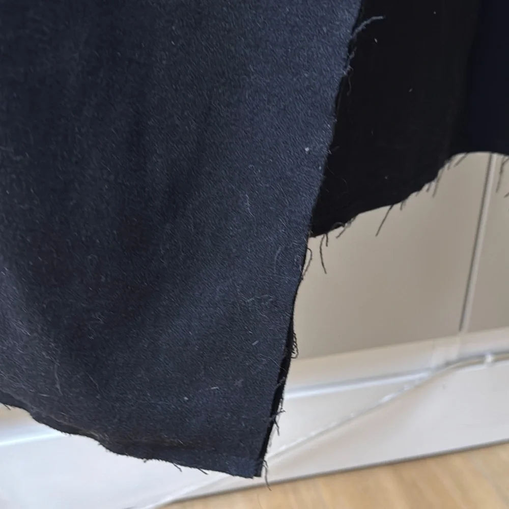 Urban Renewal Vintage Fabric Black Trench Coat Longline Style - Picture 8 of 14